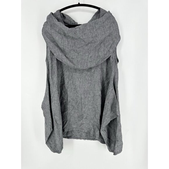 Bryn Walker Grey Cowl Neck Lagenlook Boho Tunic Dress Women’s L EUC